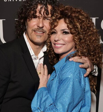 Shania Twain with her current husband.